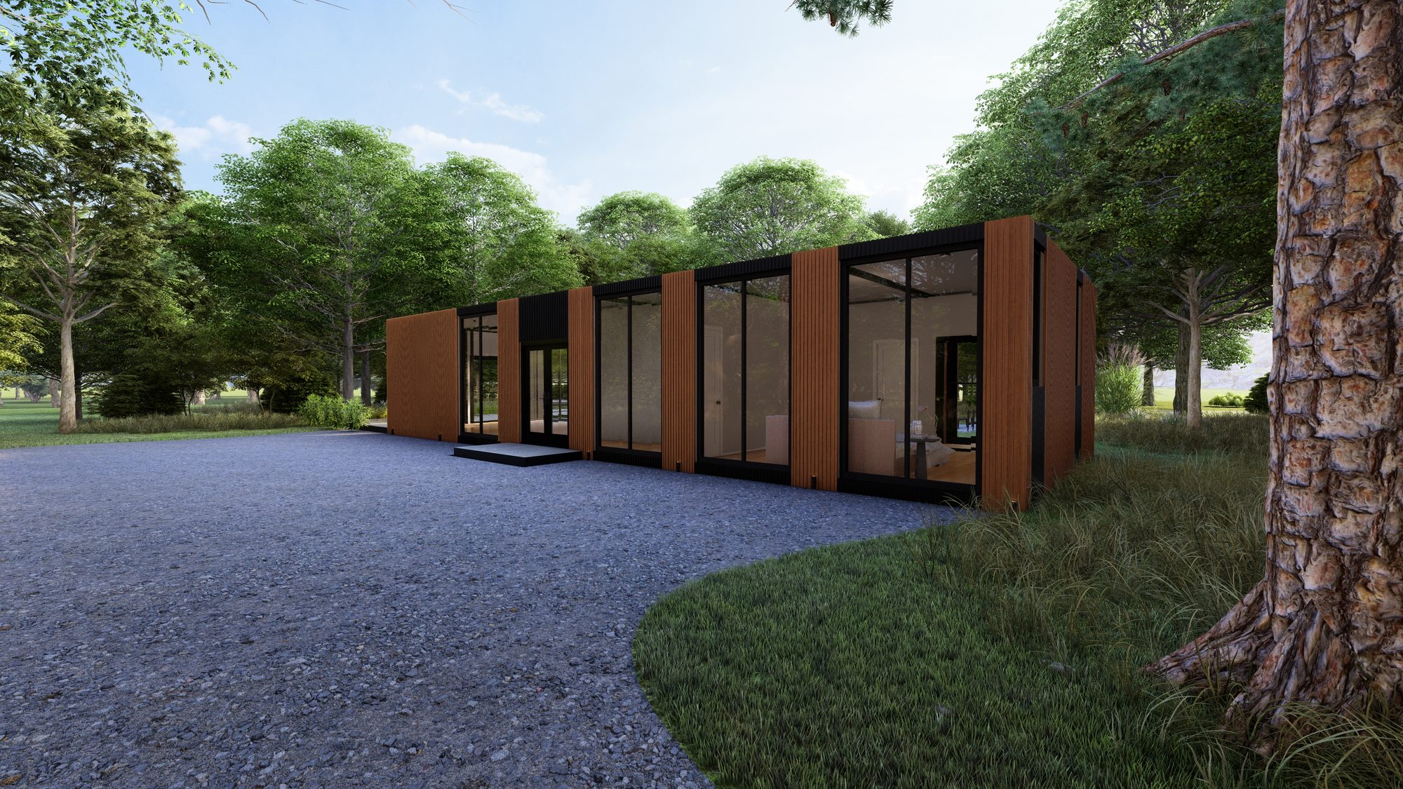A row of resilient SeaTop modular homes