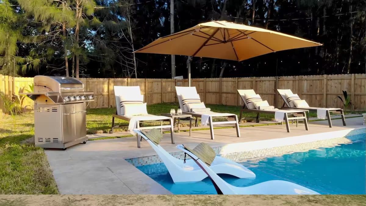 A SeaTop Natural Pool with loungers
